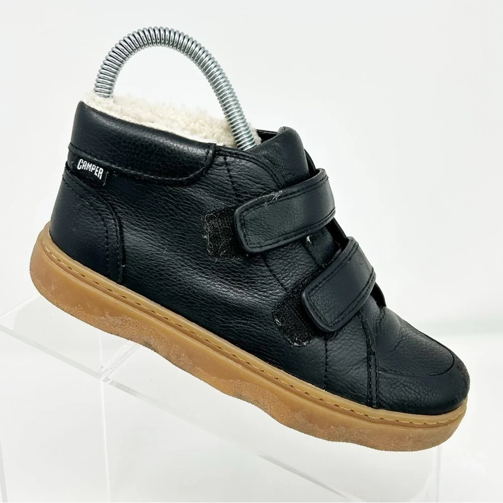 Camper Kiddo Kids Girls Black Leather Adjustable Boots Size 32 (US Size 13.5)